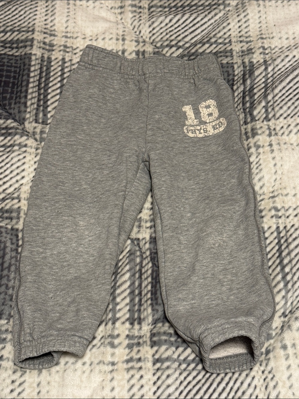 Grey Kids Sweatpant Joggers with Number Graphic